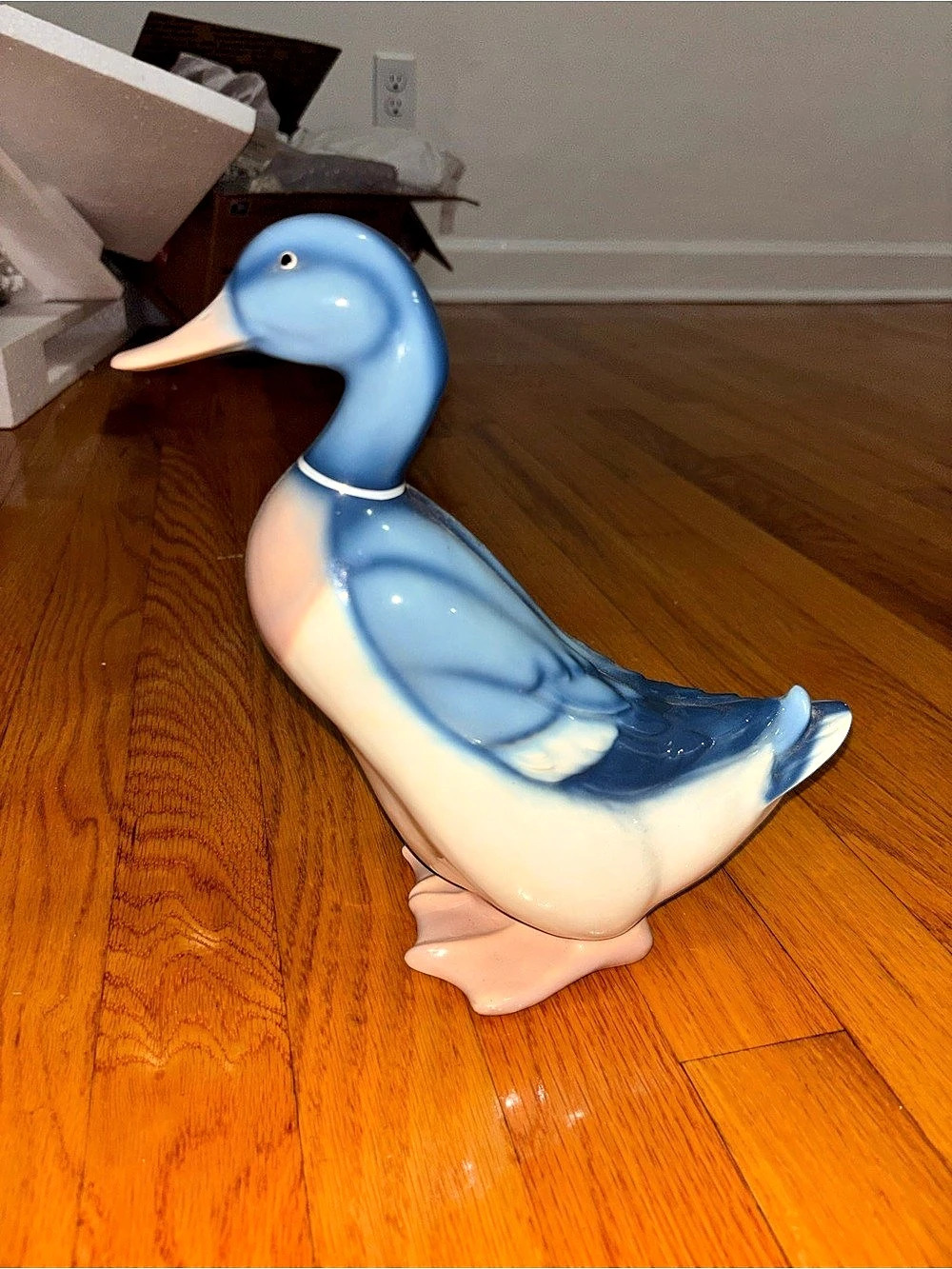 Blue & White Duck Figurine